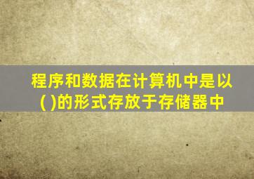 程序和数据在计算机中是以( )的形式存放于存储器中